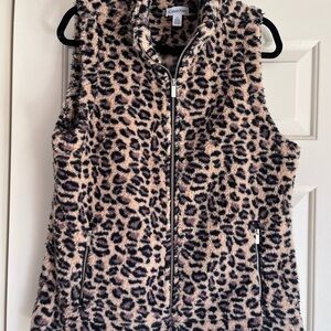 Calvin Klein leopard, fleece vest.